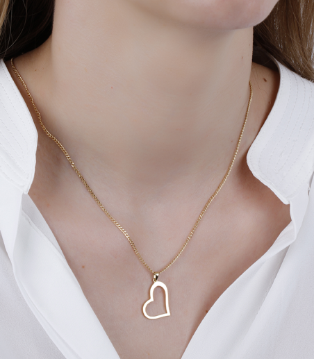 Corazón plano Oro 18k