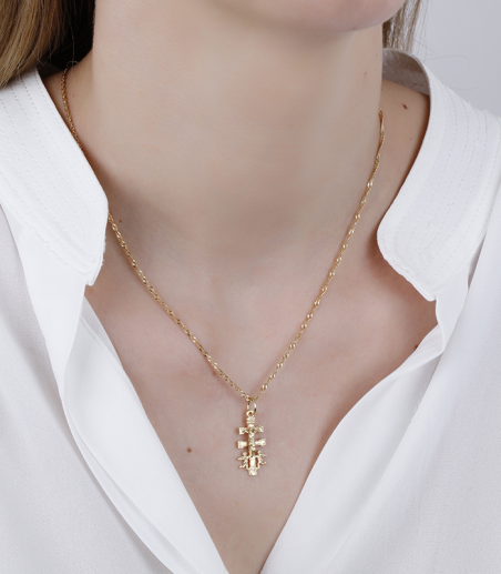 Colgante cruz Oro 18k "Caravaca"