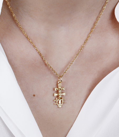 Colgante cruz Oro 18k "Caravaca"