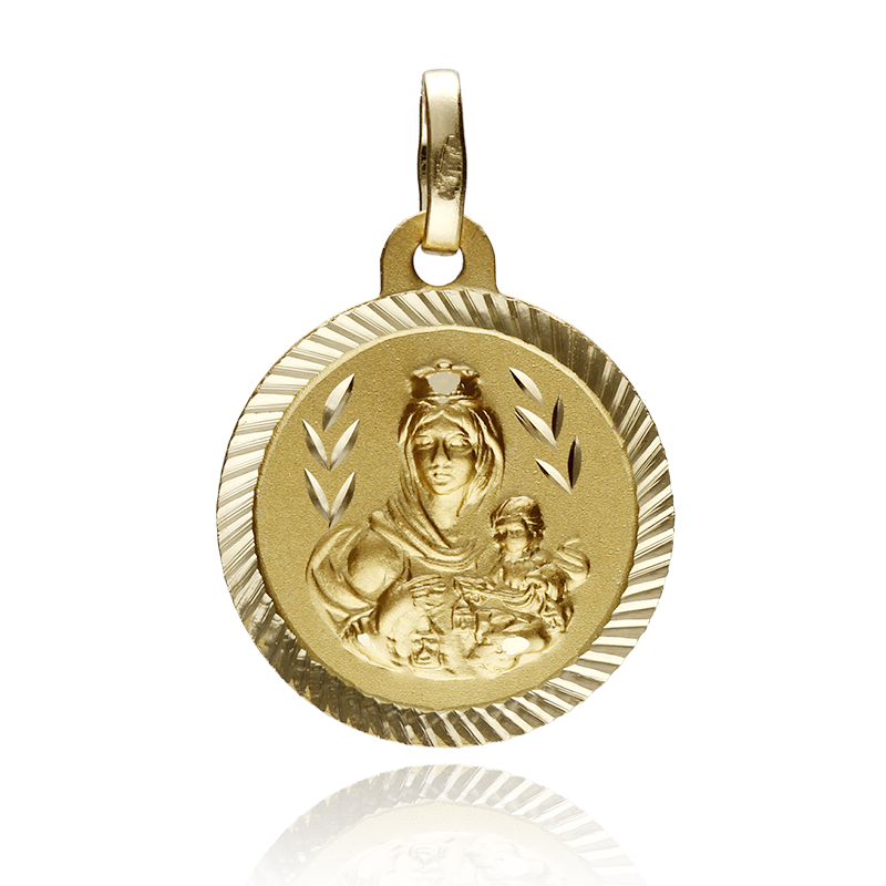 Medalla oro 18k Virgen y niño