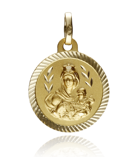 Medalla oro 18k Virgen y niño