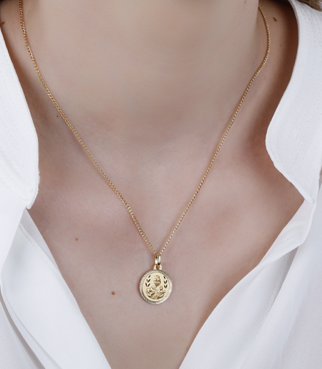 Medalla Oro 18k 16mm "Virgen del Carmen"