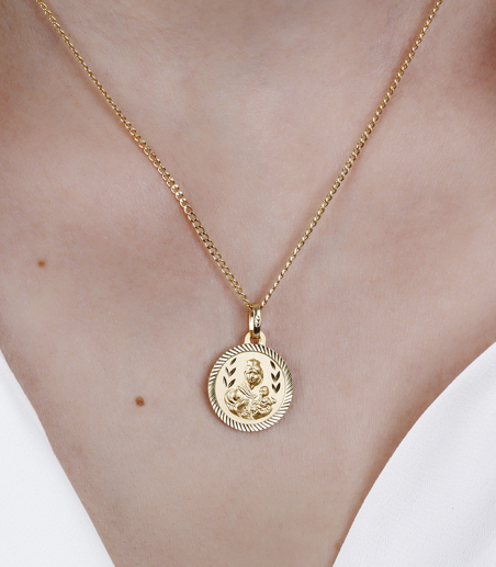 Medalla Oro 18k 16mm "Virgen del Carmen"