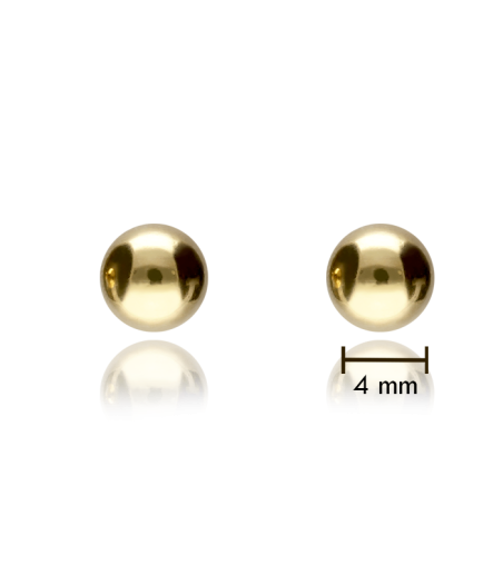 Pendientes bola oro amarillo 4 mm