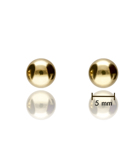 Pendientes bola oro amarillo 5 mm