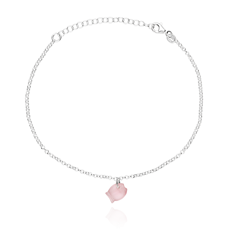 TOBILLERA PLATA COLGANTE PEZ ROSA (REVISAR Y ACTIVAR) TOBILLERA PLATA COLGANTE PEZ ROSA (REVISAR Y ACTIVAR)