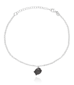 TOBILLERA PLATA COLGANTE PEZ NEGRO (REVISAR Y ACTIVAR)
