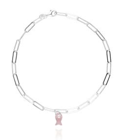 TOBILLERA ESLABON RECTANGULAR PEZ ROSA (REVISAR Y ACTIVAR)