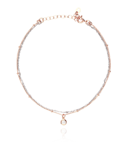 TOBILLERA PLATA BICOLOR ROSA CHATON (REVISAR Y ACTIVAR)
