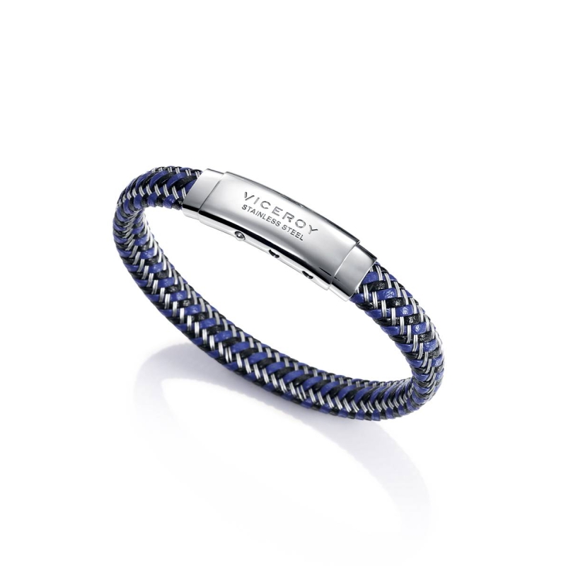 PULSERA PIEL TRENZADA BITONO Y ACERO SR FASHION 75068P01013