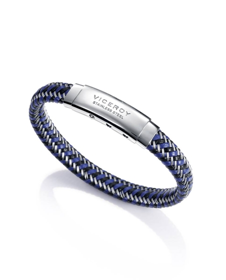 PULSERA PIEL TRENZADA BITONO Y ACERO SR FASHION 75068P01013