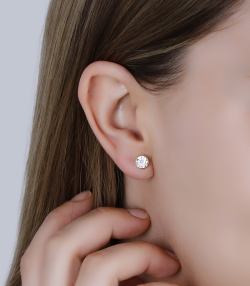 Pendientes Redondos Oro 18k Circonita