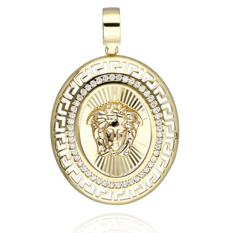 COLGANTE MEDUSA "GREEK" OVAL ORO 18K