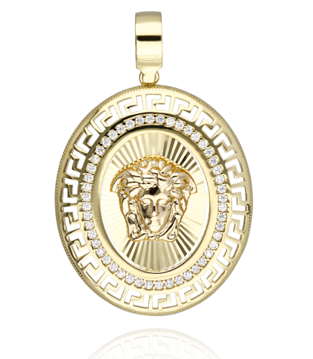 COLGANTE MEDUSA "GREEK" OVAL ORO 18K