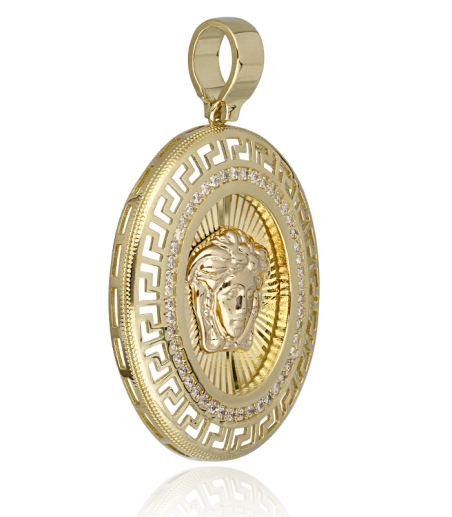 COLGANTE MEDUSA "GREEK" OVAL ORO 18K