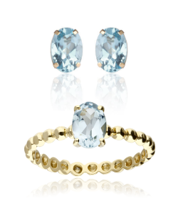 Anillo "Candy" Oro 18k y Topacio Azul