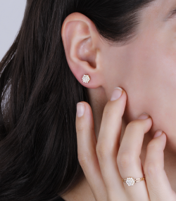 Pendientes "Rossetti" oro 18k y circonitas
