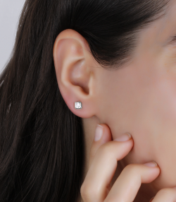 Pendientes Cuadrado Oro blanco 18k 