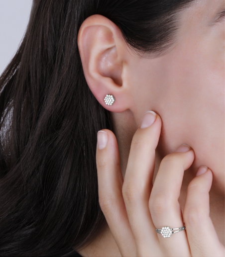 Pendientes Oro 18k y circonitas "Rossetti"