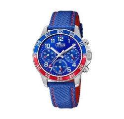 RELOJ LOTUS KDT. CRONO ACERO ESFERA AZUL Y ROJO 18581/4