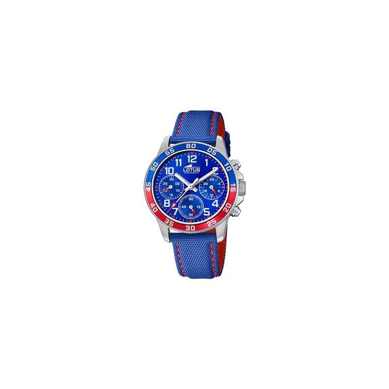 RELOJ LOTUS KDT. CRONO ACERO ESFERA AZUL Y ROJO 18581/4