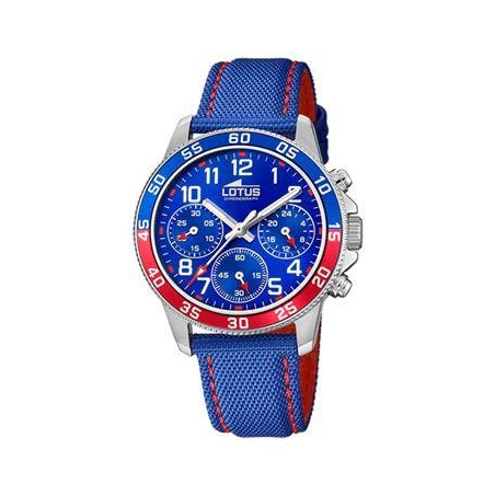 RELOJ LOTUS KDT. CRONO ACERO ESFERA AZUL Y ROJO 18581/4