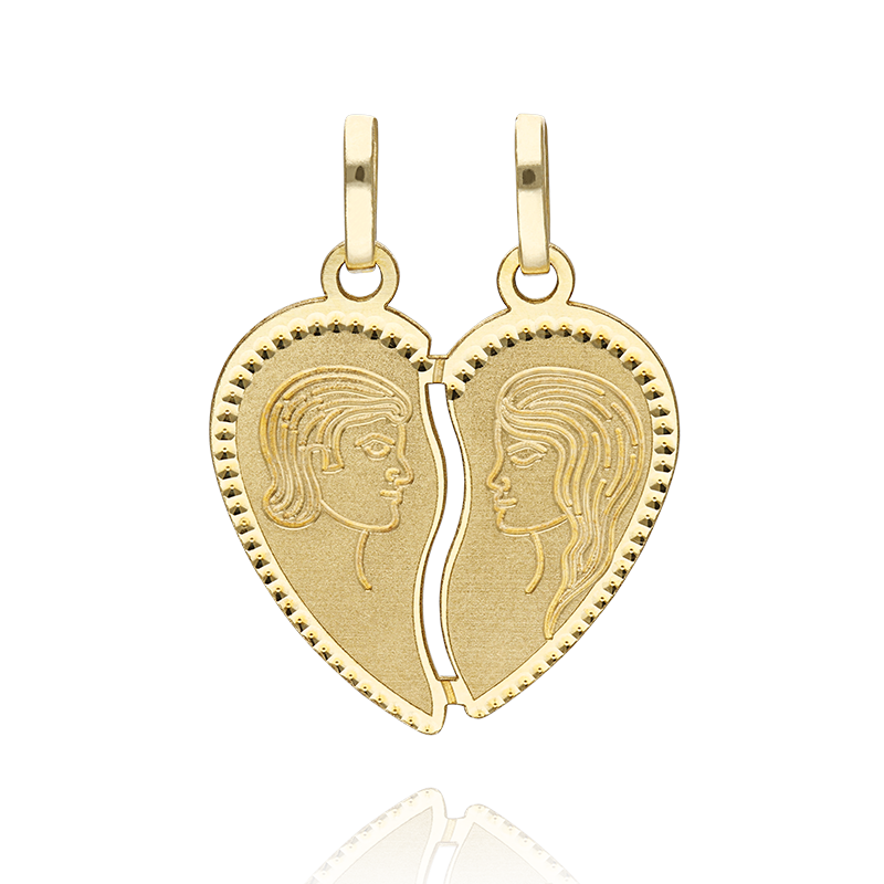 COLGANTE "CORAZON PARTIDO" 20 MM ORO 18K