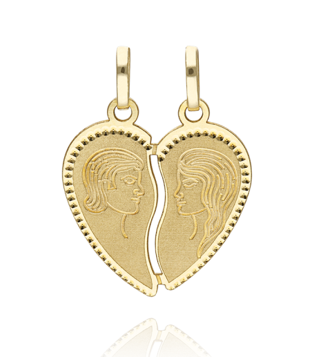 COLGANTE "CORAZON PARTIDO" 20 MM ORO 18K