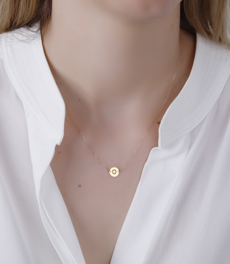 Gargantilla Oro 18k Letra O "Abc"