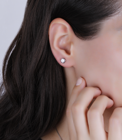 PENDIENTES "NEREA" ORO BLANCO Y CIRCONITAS