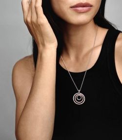 Collar Pandora Colgante Círculos Dos Tonos 389483C01-60