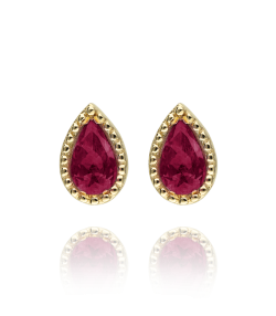 PENDIENTES "BINDI" ORO 18K Y RUBIES NATURALES