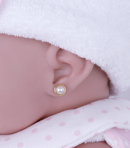 Pendientes oro 18k y perlas 6mm "Sister"