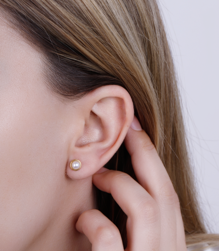 Pendientes oro 18k y perlas 6mm "Sister"