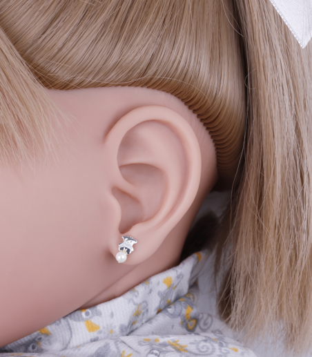 Pendientes Plata y perlas "Mi osito Flekis"