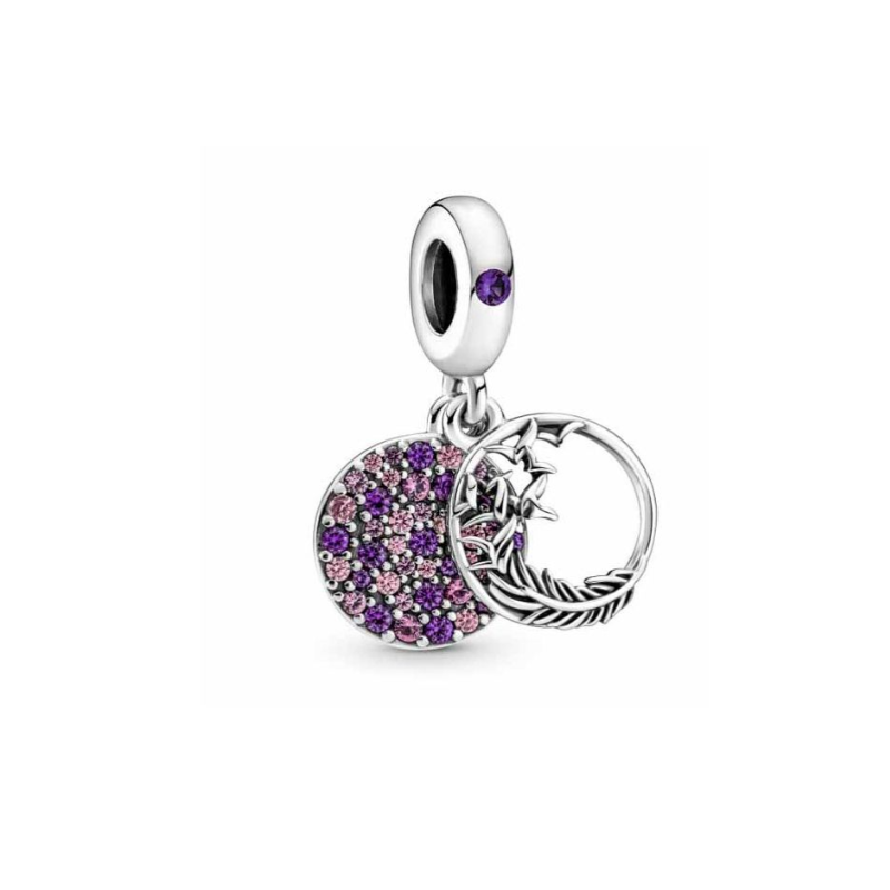 Charm PANDORA colgante de plumas con pavé 799561C01