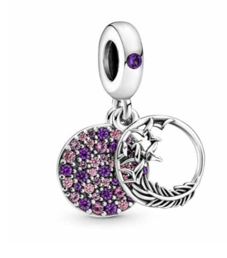 Charm PANDORA colgante de plumas con pavé 799561C01