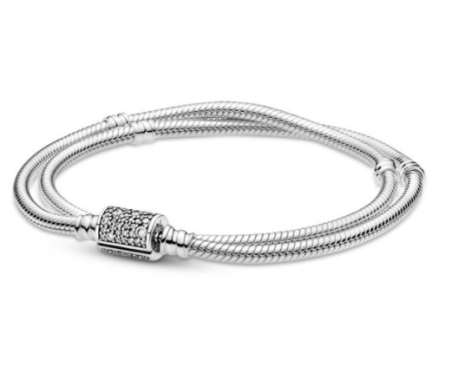 PULSERA PANDORA MOMENTS DOBLE CADENA Y CIERRE DE BARRIL 599544C01