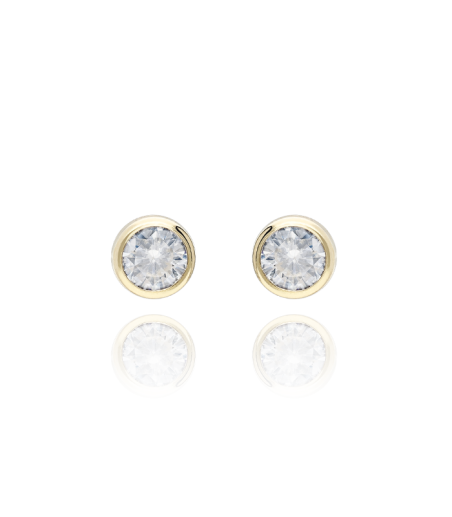 Pendientes Redondos Oro 18k Circonita