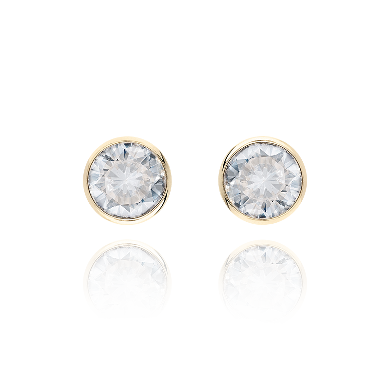 Pendientes Redondos Oro 18k Circonita