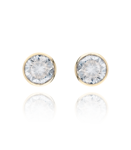 Pendientes Redondos Oro 18k Circonita