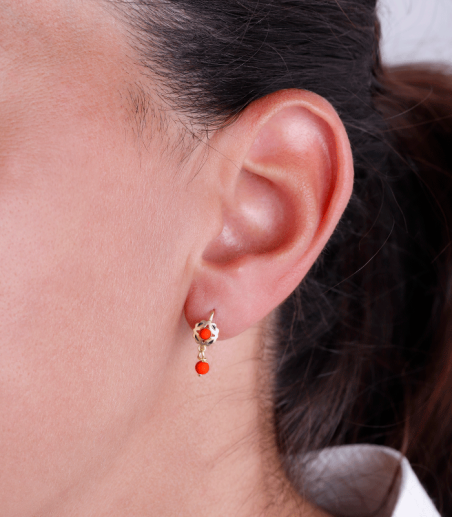 PENDIENTES "MANUELA" ORO 18K CORAL