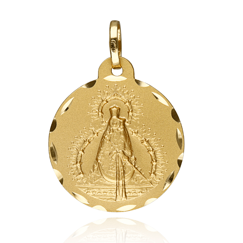 MEDALLA VIRGEN DE LA CABEZA ORO 18K 22MM (TODO OK. ACTIVAR!!!!)