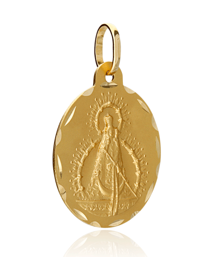 MEDALLA VIRGEN DE LA CABEZA ORO 18K 22MM (TODO OK. ACTIVAR!!!!)