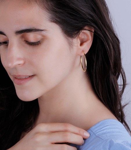 Pendientes Aro Oro 18k 30mm "Zaza Gold"