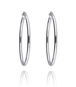 PENDIENTES "ZAZA" ARO 30 MM ORO BLANCO 18K 