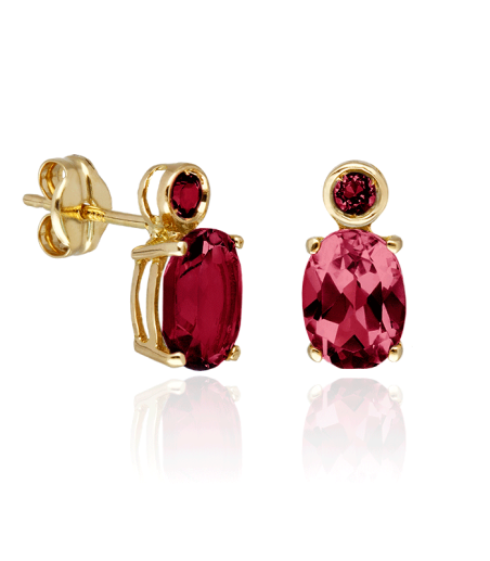 PENDIENTES "ASNI" ORO 18K Y RUBIES