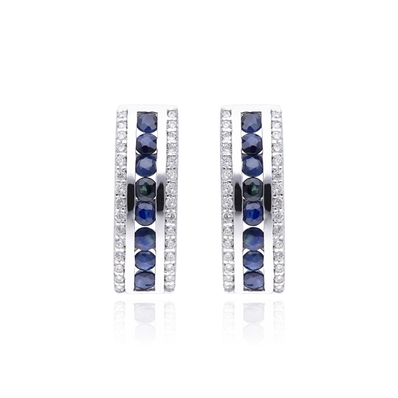 Pendientes "Cur" Oro 18k y Zafiros Pendientes "Cur" Oro 18k y Zafiros