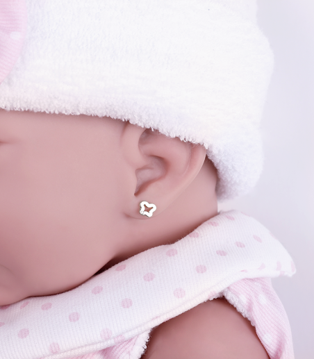 Pendientes Oro 18k blanco y diamantes 0.03cts "Fara"