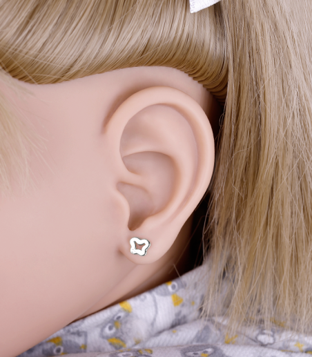 Pendientes Oro 18k blanco y diamantes 0.03cts "Fara"
